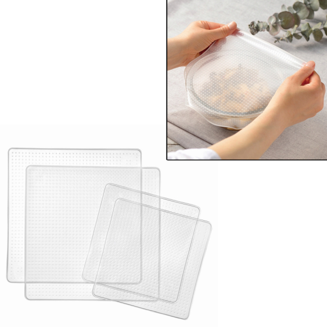 ◇ラクーニ 角型シリコーンラップ(4枚入)