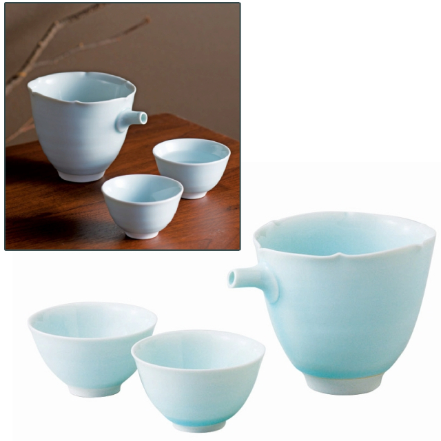 波佐見焼 青磁 半酒器