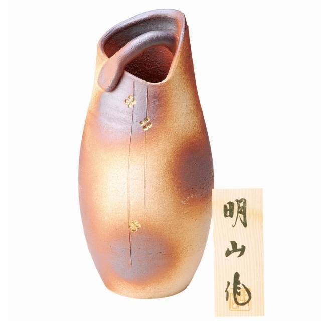 信楽焼 焼〆金華花瓶