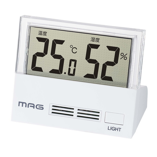 MAG デジタル温度湿度計　シースルー