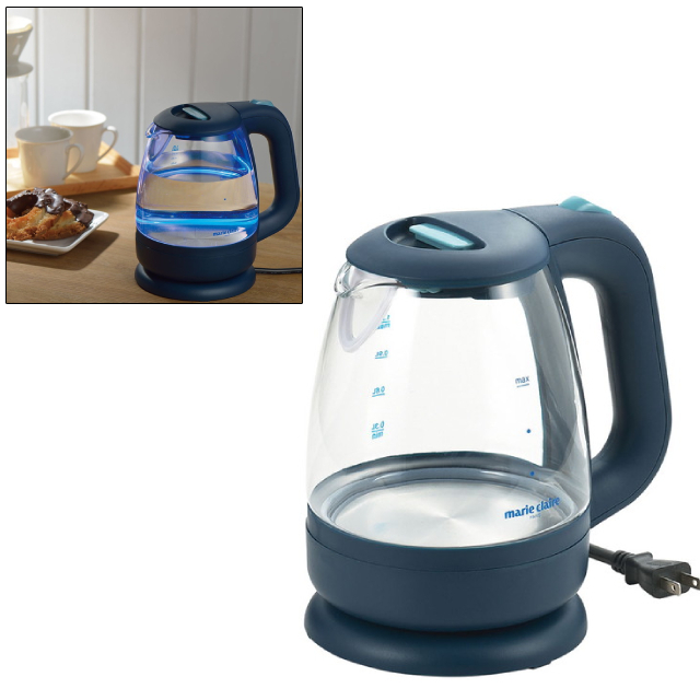 マリ・クレール Aqua Glass 電気ケトル 1.2L LEDタイプ
