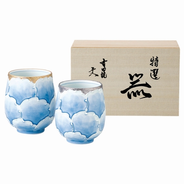 有田焼 プラチナ牡丹 組湯呑
