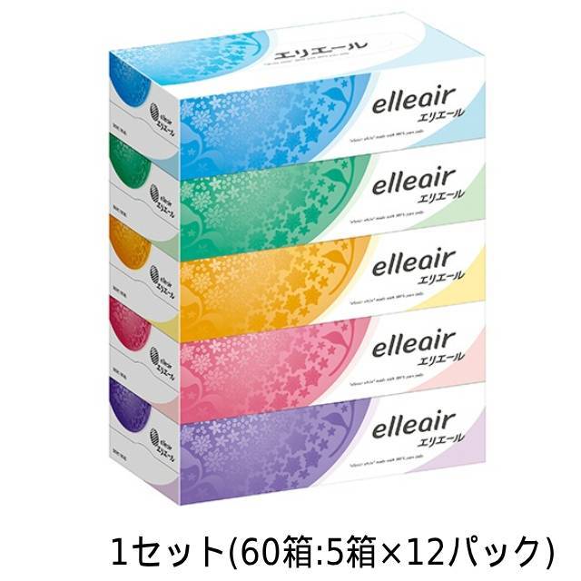 大王製紙 エリエールティシュー 180組/箱 1セット(60箱:5箱×12パック)