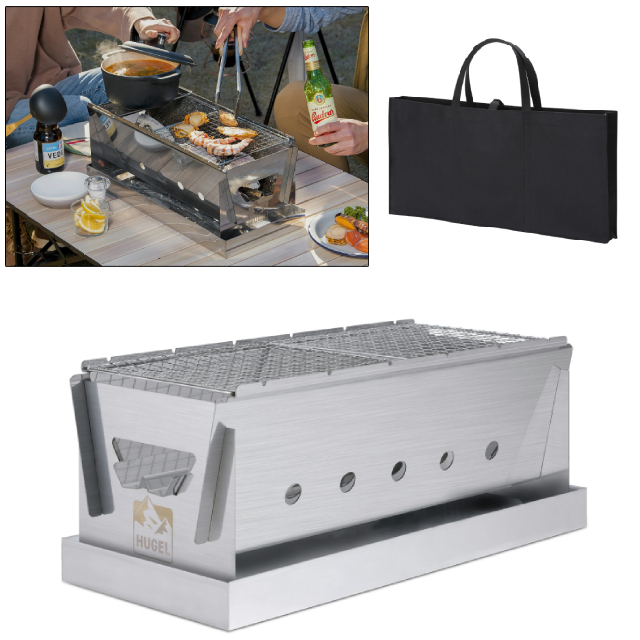 【アイリスオーヤマ】コンパクトBBQコンロ CBBQ-500 シルバー